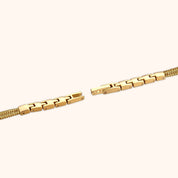 OhKlassy Lumina Gold women's vintage-inspired watch, bracelet and clasp detail