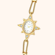 OhKlassy Lumina Gold women's vintage-inspired watch, dial close-up