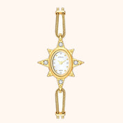 OhKlassy Lumina Gold women's vintage-inspired watch, front view