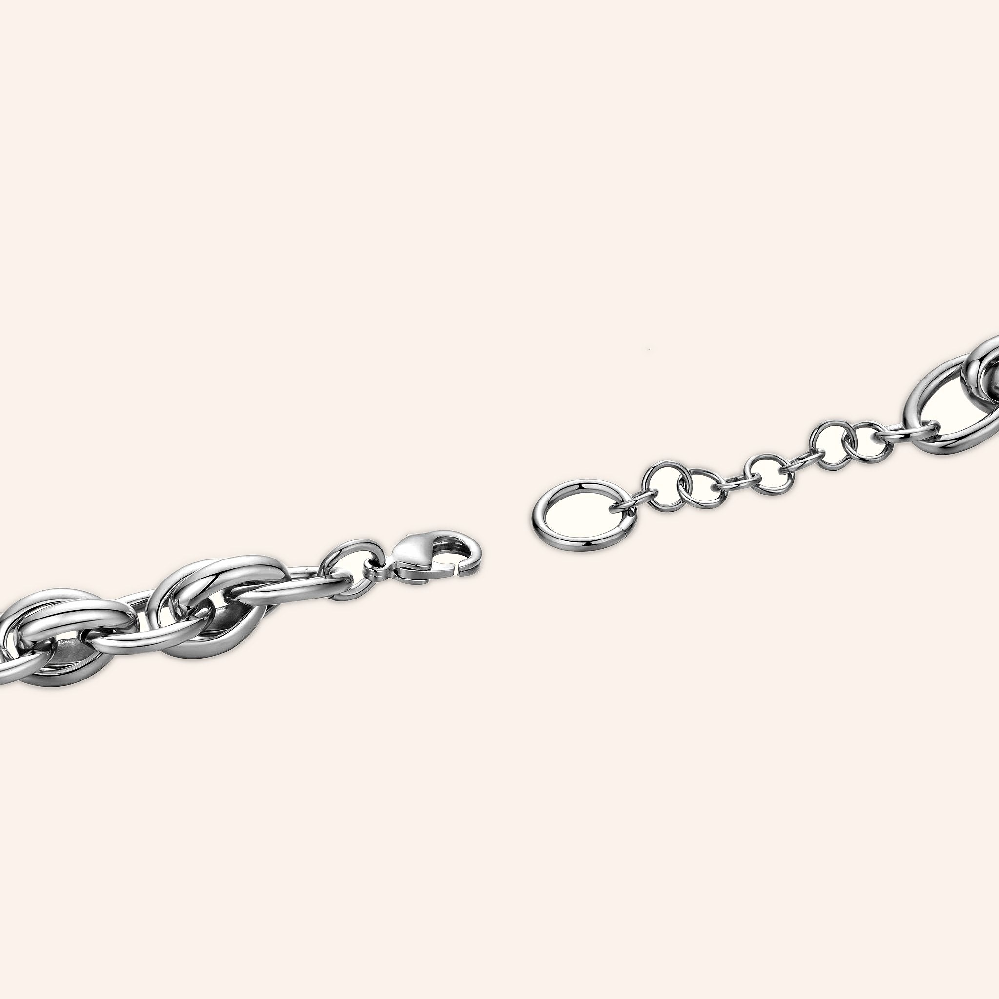 OhKlassy Lydia Silver women's vintage-inspired watch, bracelet and clasp detail