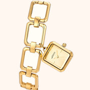 OhKlassy Malou Gold women's vintage-inspired watch, dial close-up
