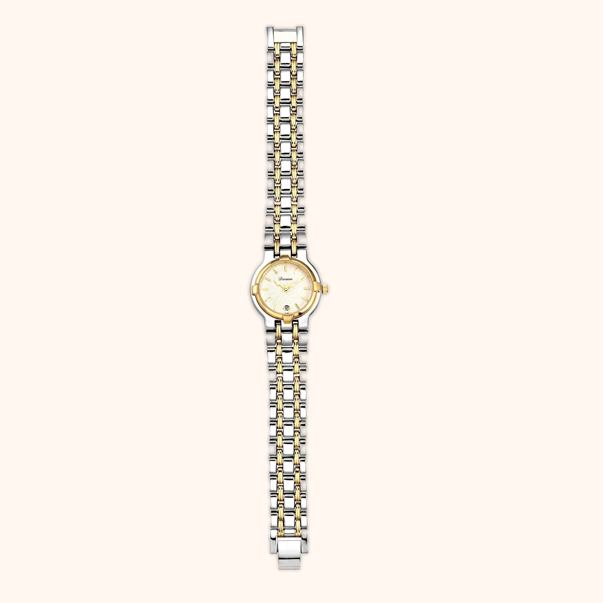 OhKlassy Maria Two Tone women's vintage-inspired watch, full length view