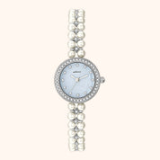 OhKlassy Mireille Silver – Vintage-inspirierte Damenuhr, Vorderansicht