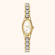 Orologio da donna OhKlassy Naomi bicolore di ispirazione vintage, vista frontale