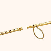 OhKlassy Nina Pearl Gold women's vintage-inspired watch, bracelet and clasp detail
