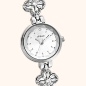 OhKlassy Odette Silver women's vintage-inspired watch, dial close-up