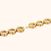 OhKlassy Oliya Gold women's vintage-inspired watch, bracelet and clasp detail