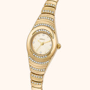 OhKlassy Ophelia Gold women's vintage-inspired watch, dial close-up