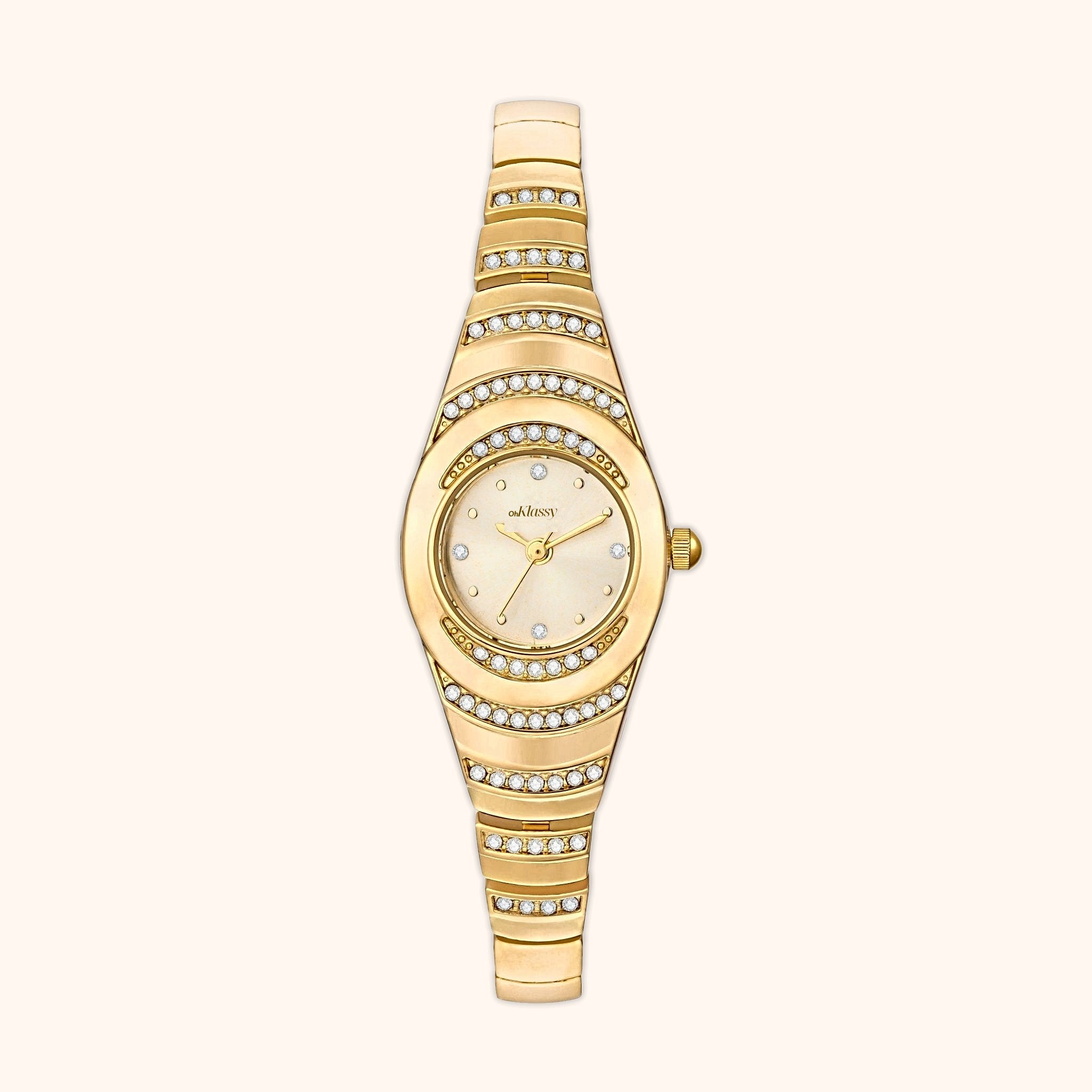 OhKlassy Ophelia Gold women's vintage-inspired watch, front view