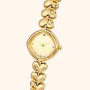 OhKlassy Rhea Gold women's vintage-inspired watch, dial close-up