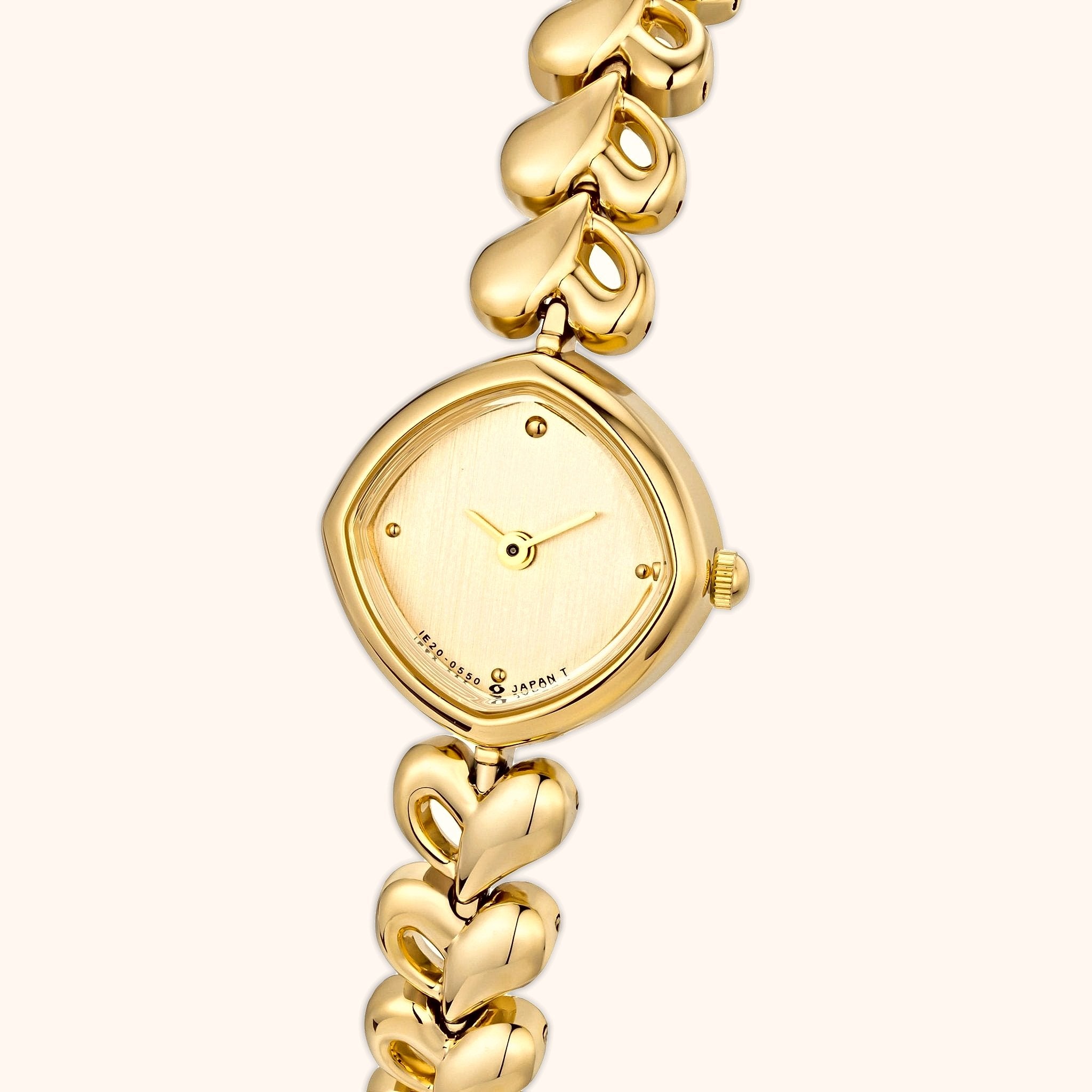 OhKlassy Rhea Gold women's vintage-inspired watch, dial close-up