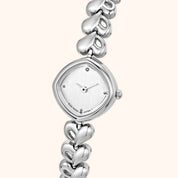OhKlassy Rhea Silver women's vintage-inspired watch, dial close-up