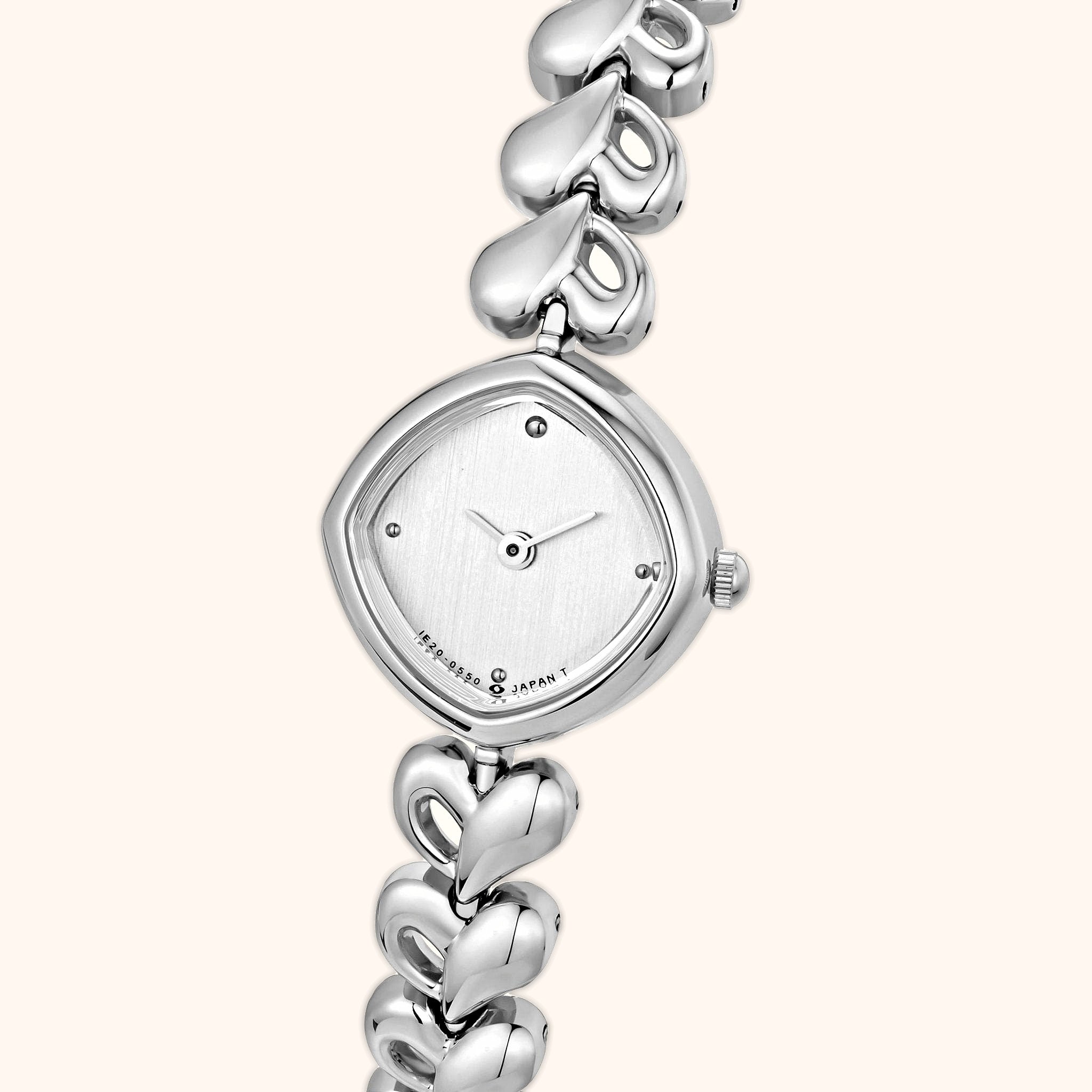 OhKlassy Rhea Silver women's vintage-inspired watch, dial close-up