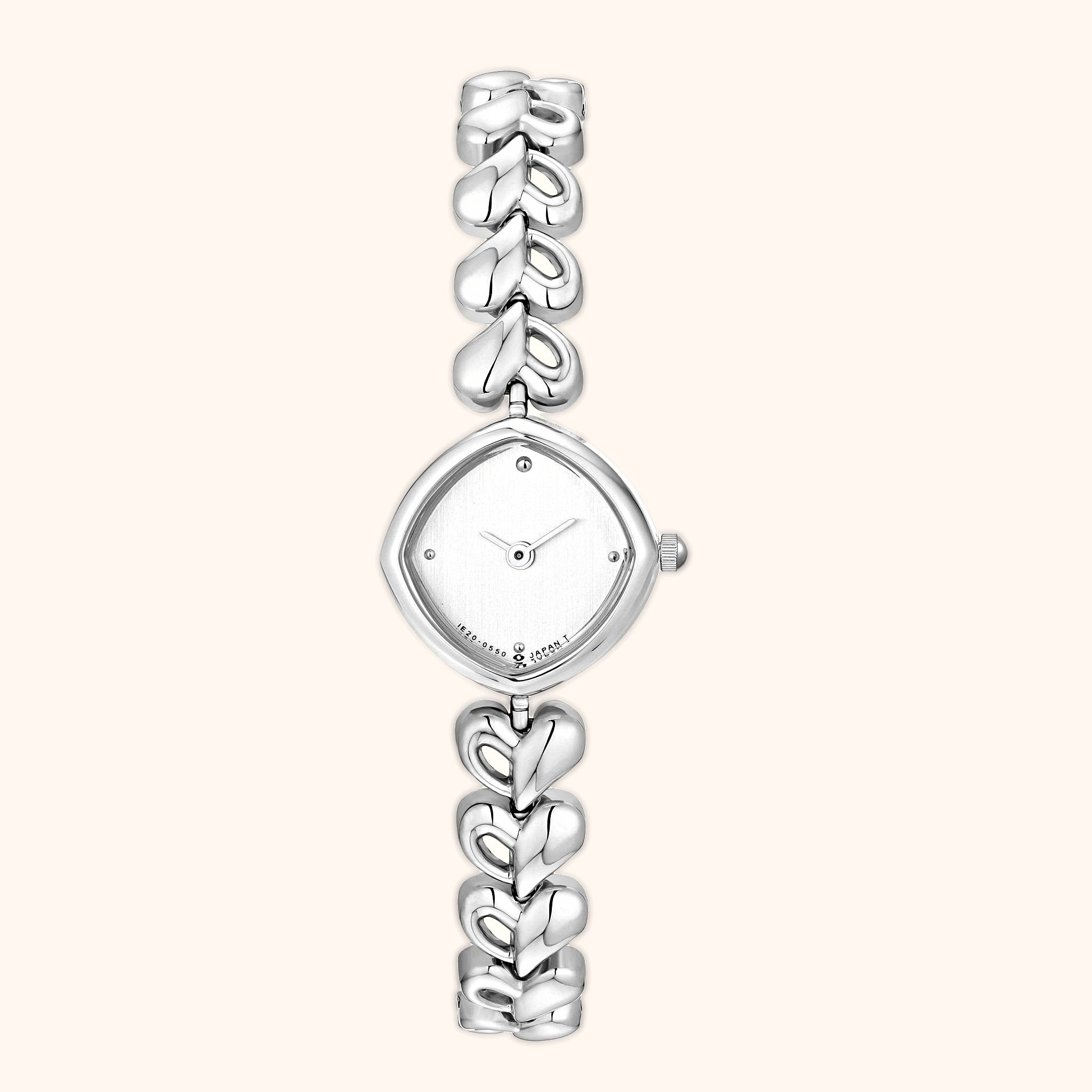 OhKlassy Rhea Silver women's vintage-inspired watch, front view