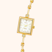OhKlassy Sabella Gold women's vintage-inspired watch, dial close-up