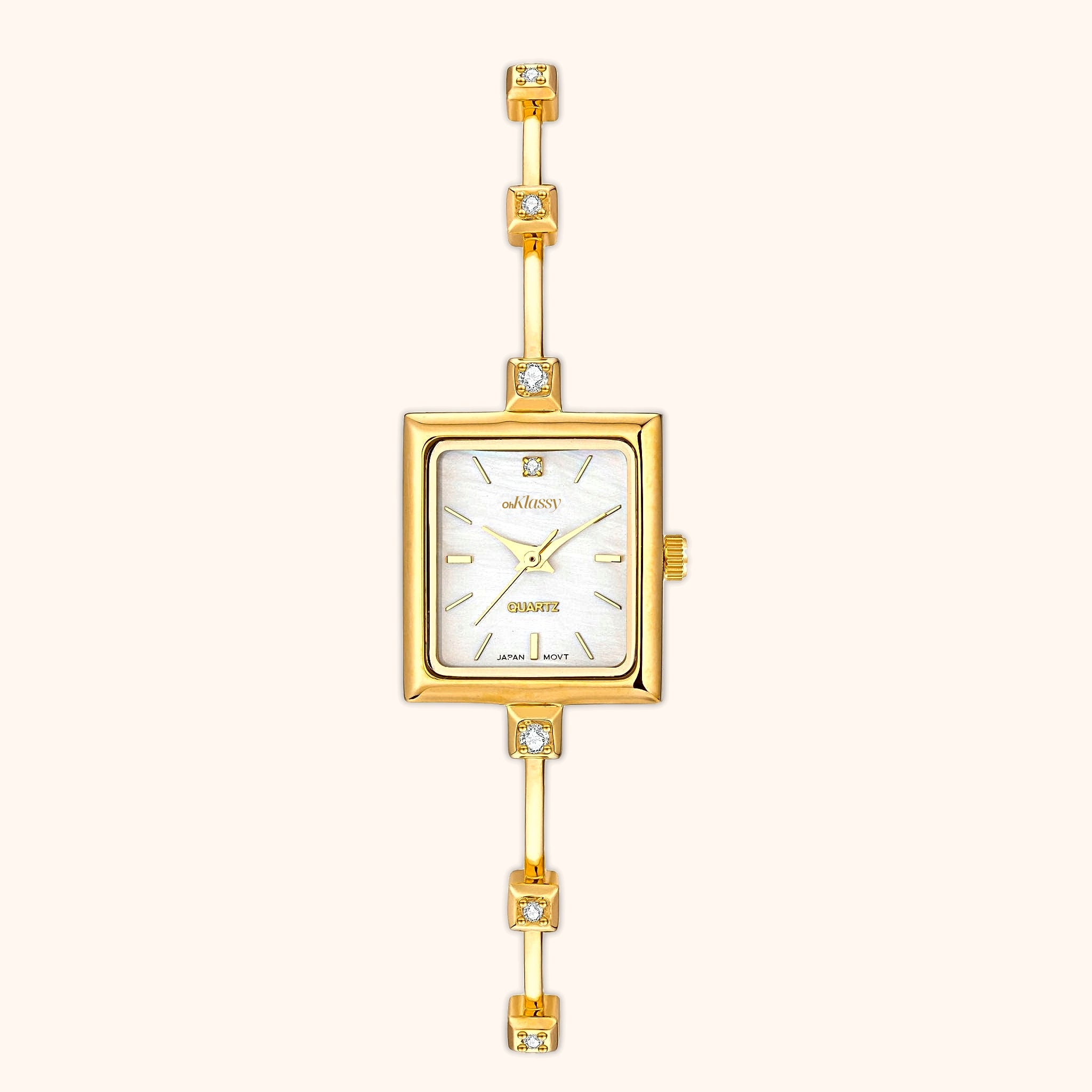 OhKlassy Sabella Gold women's vintage-inspired watch, front view