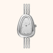 OhKlassy Serena Silver women's vintage-inspired watch, front view
