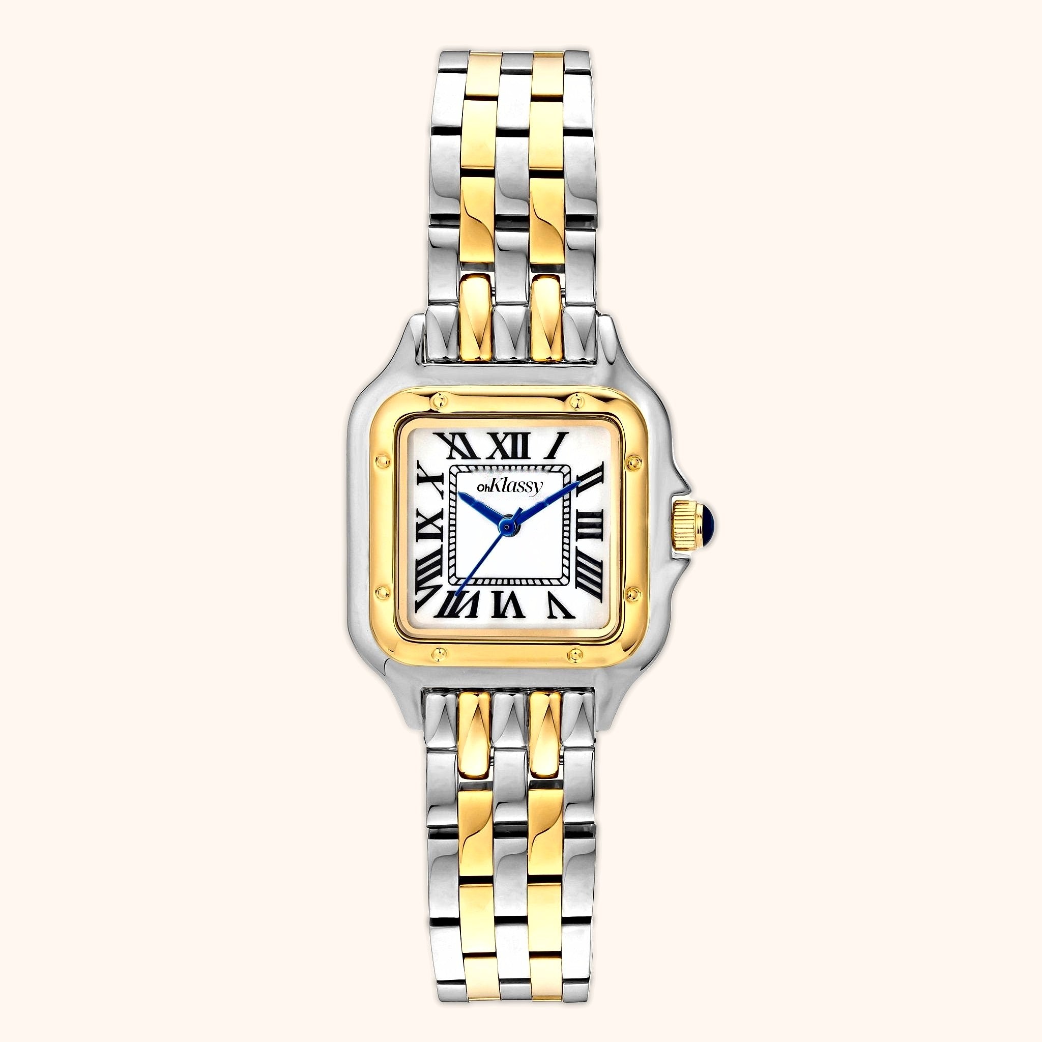 OhKlassy Victoria Two Tone women's vintage-inspired watch, front view