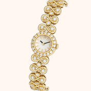 OhKlassy Viera Gold women's vintage-inspired watch, dial close-up