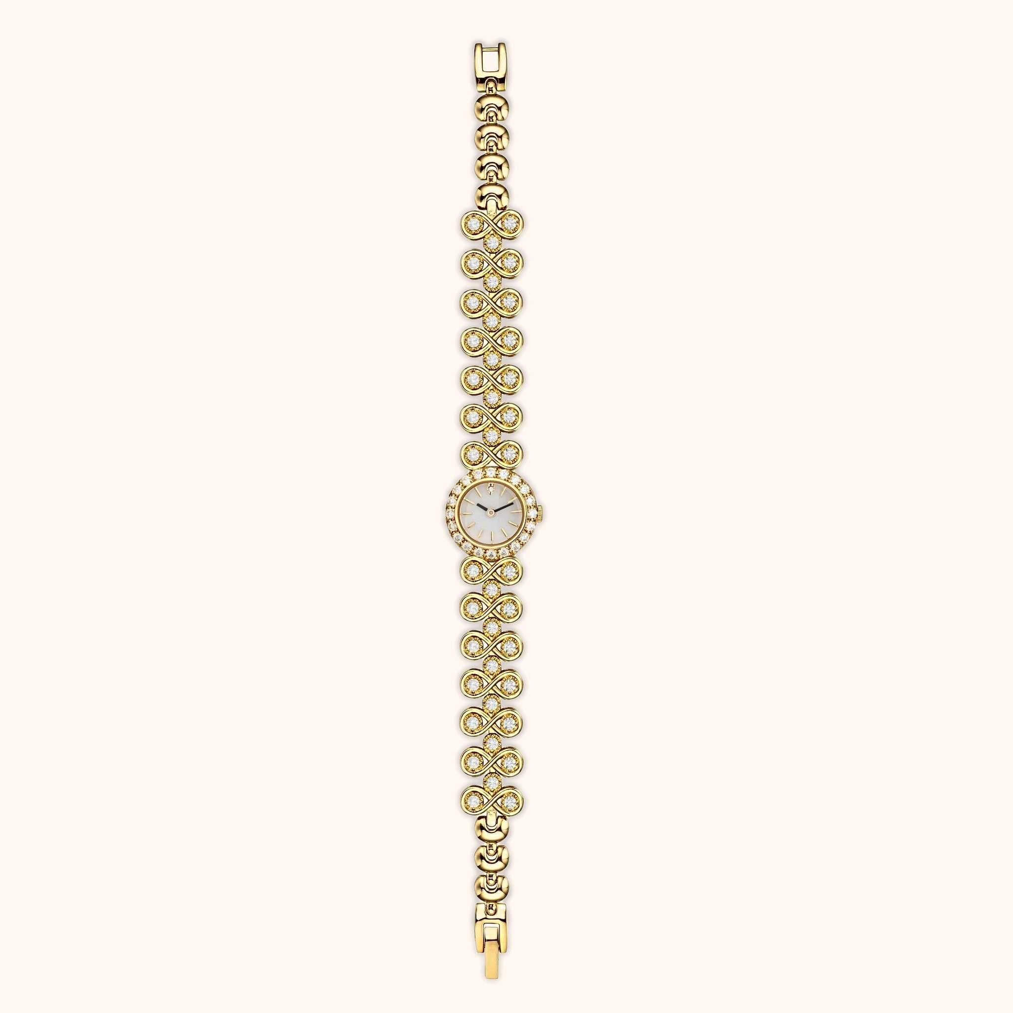 OhKlassy Viera Gold women's vintage-inspired watch, full length view