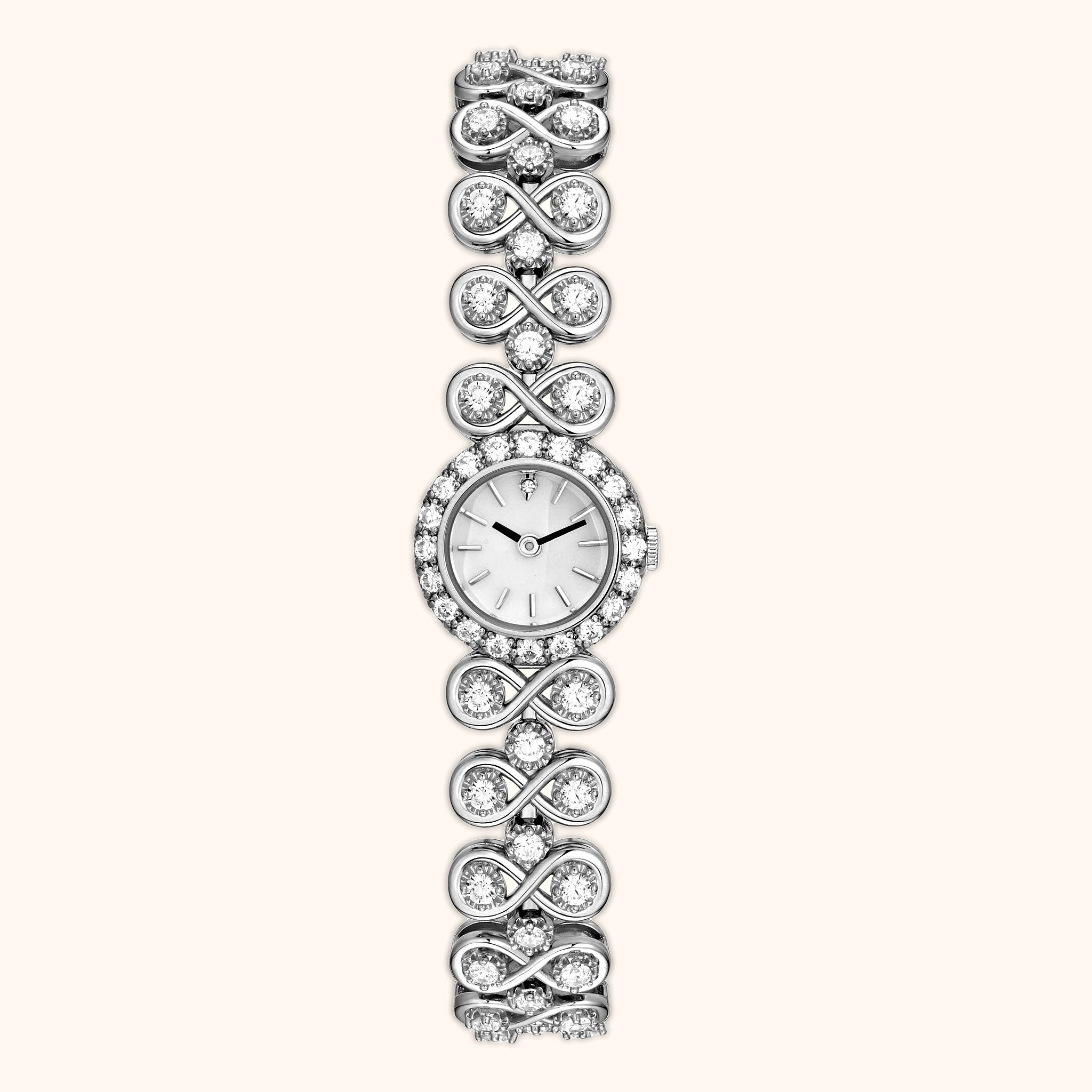 OhKlassy Viera Silver vintage-geïnspireerd dameshorloge, vooraanzicht