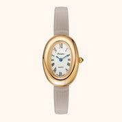 Elvina | Grau Leder Gold