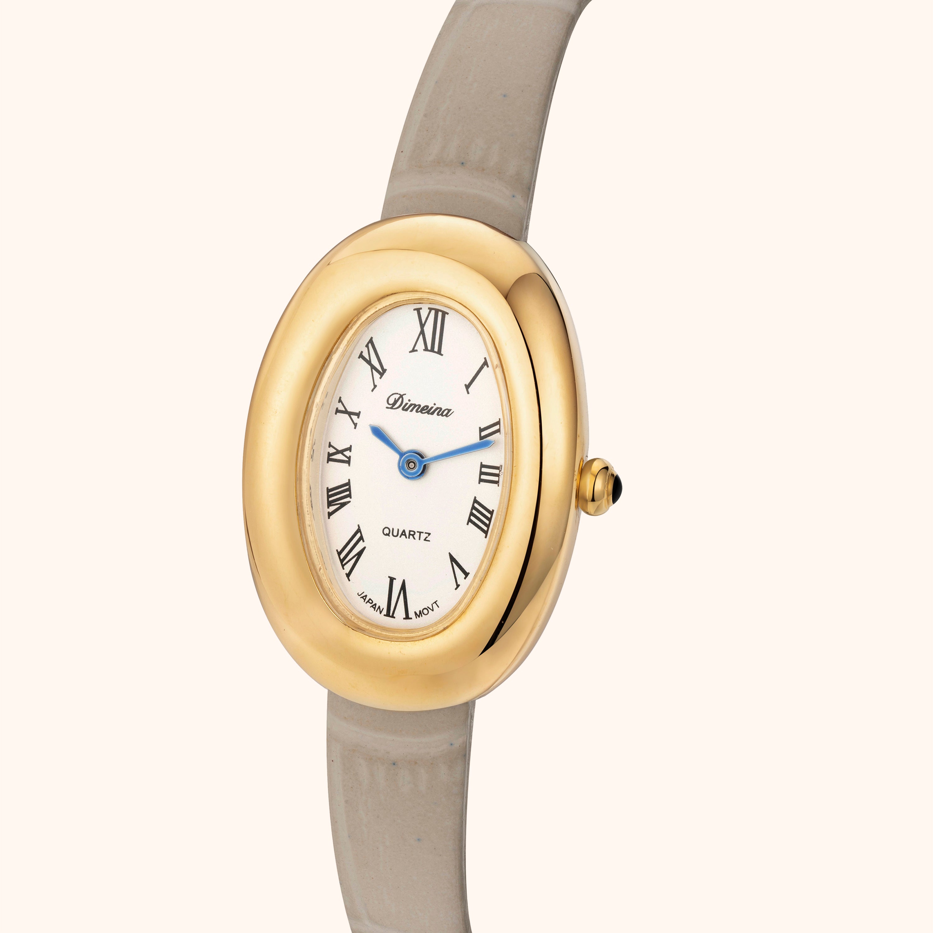 Elvina | Grau Leder Gold