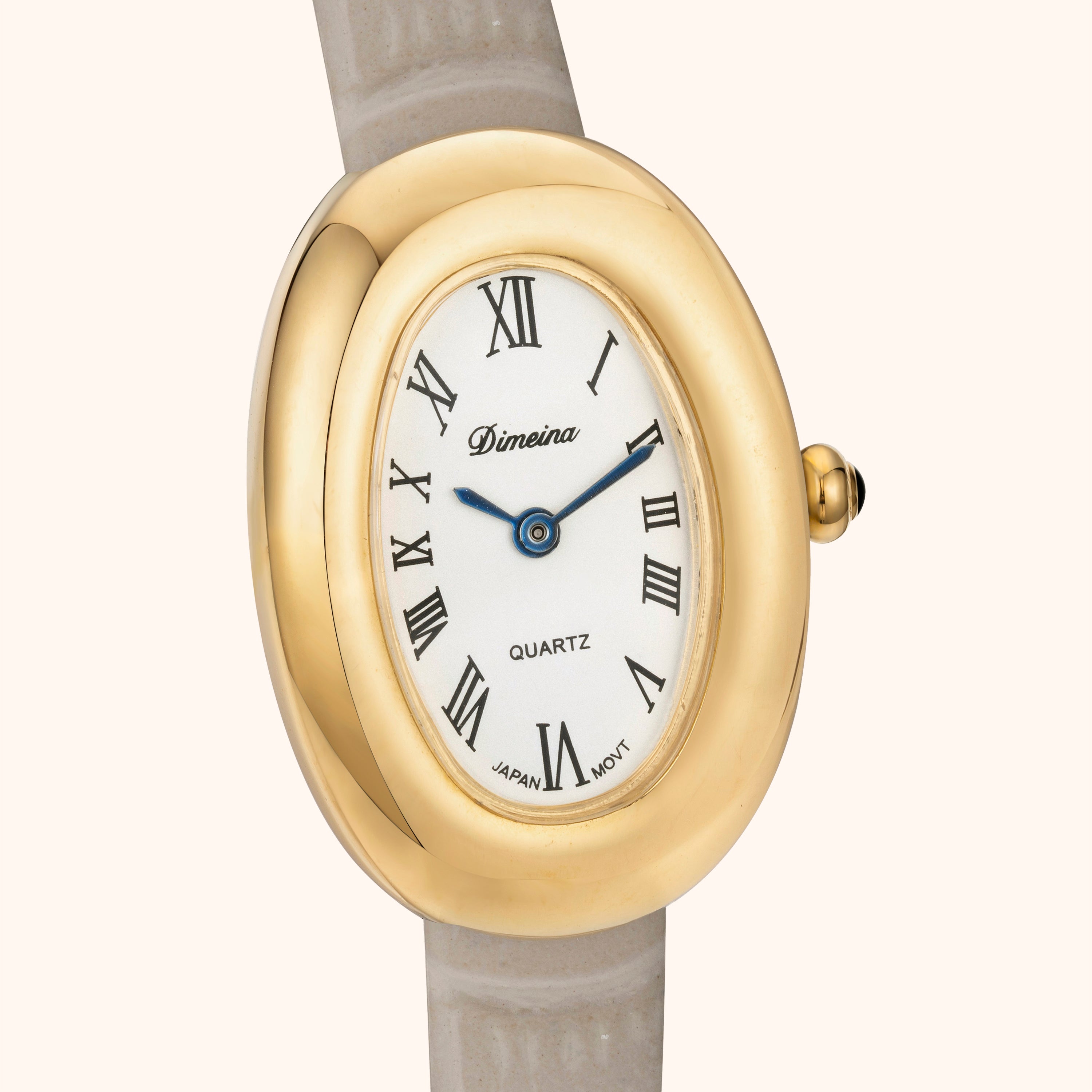 Elvina | Grau Leder Gold