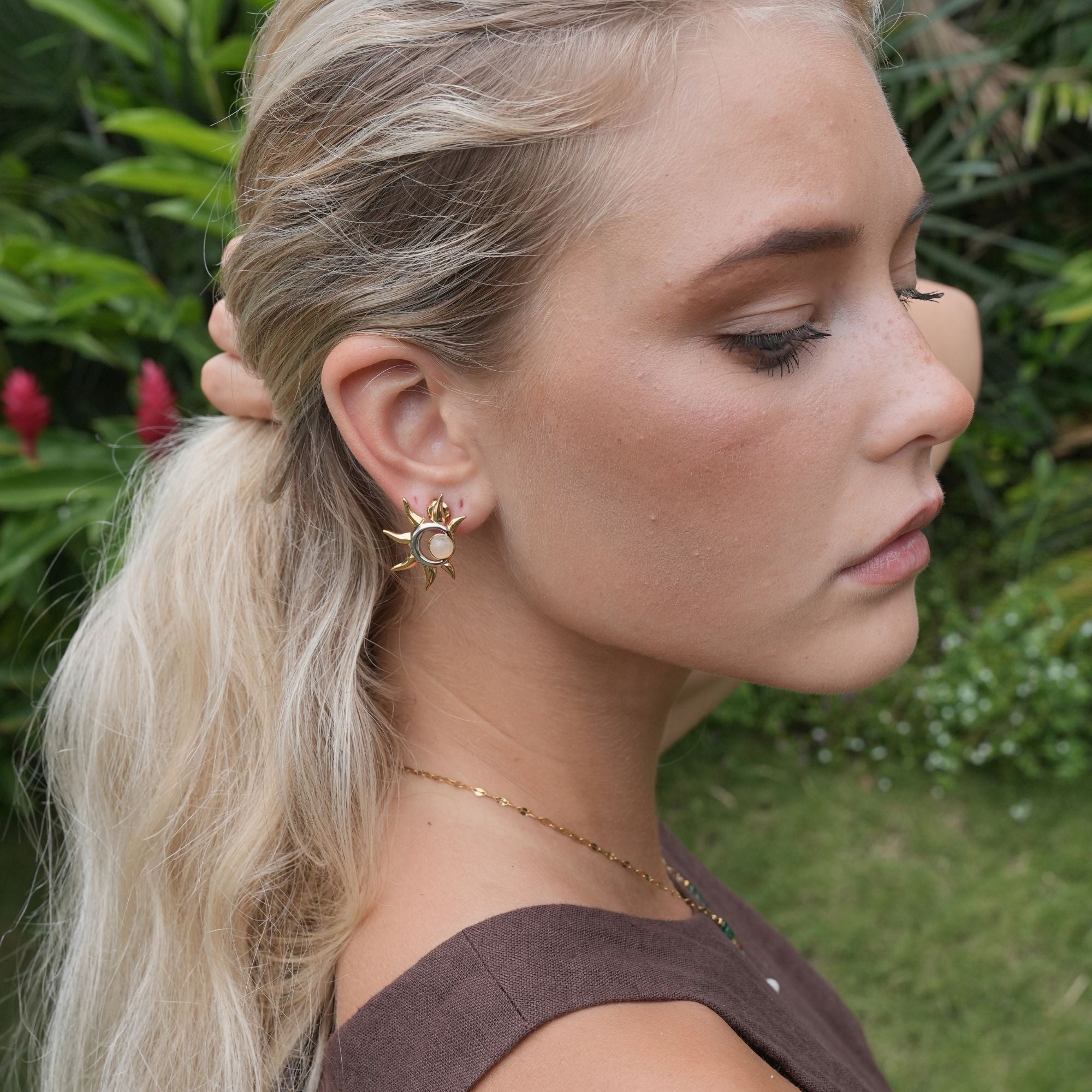 Scarlett Sonnenwende Ohrstecker | 18K Gold-Plated & Sterling Silber