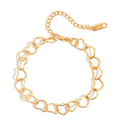 Isola Herz Gliederarmband | 18K vergoldet