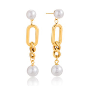 Olivia Link Tropfenohrringe | 18K Gold-Plated