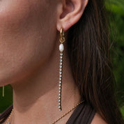 Boucles d'oreilles pendantes Mirabel - plaqué or 18 carats