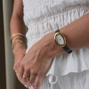 Elvina | Cuir noir Or