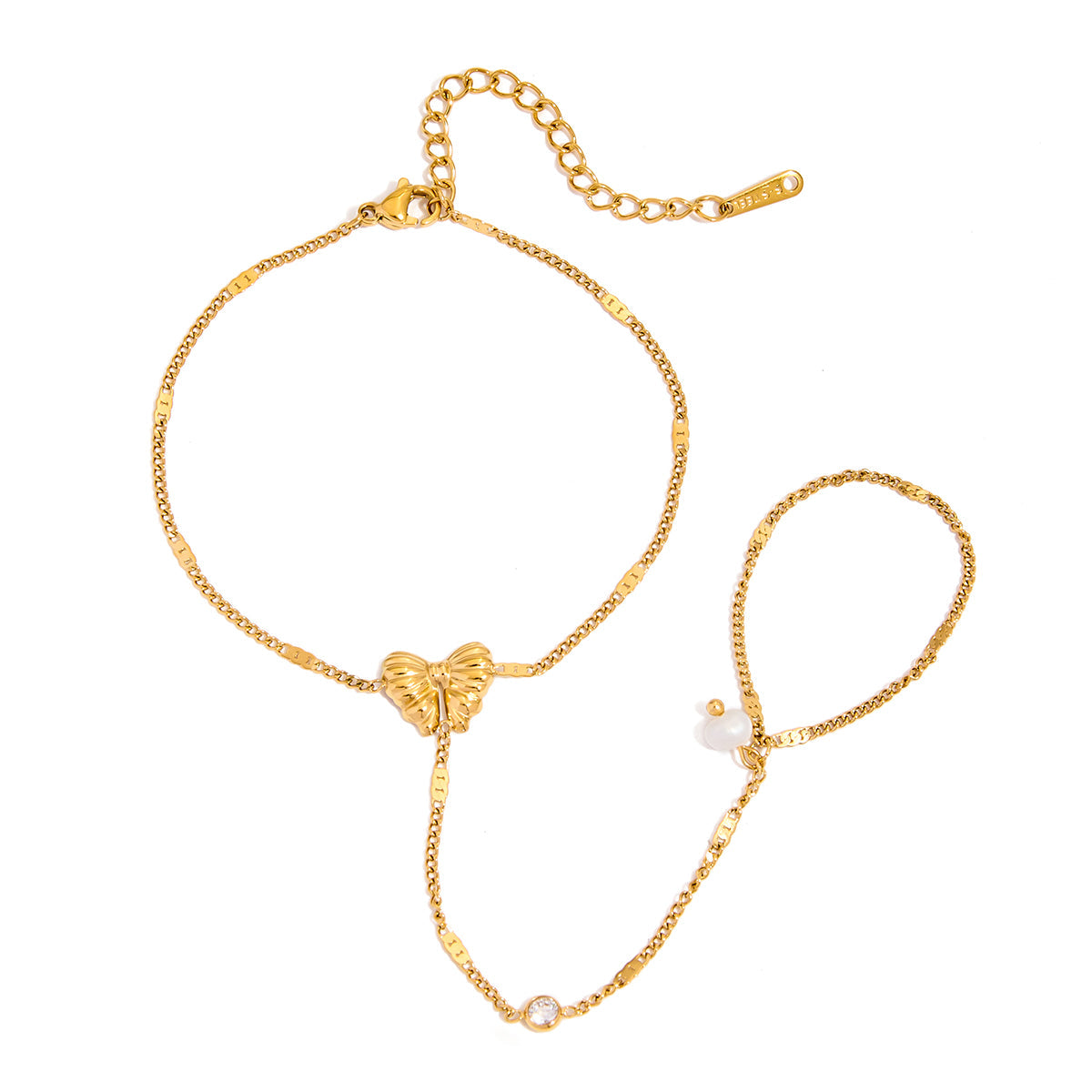 Alana Bow Ring Bracelet | plaqué or 18K