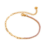 Valen Blush Chain Bracelet | Plaqué or 18K