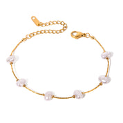 Bracelet de perles Nuvia | plaqué or 18K