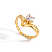 Bague solitaire Ivelisse | plaqué or 18K