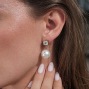 Boucles d'oreilles perles de cristal Mirage - plaqué or 18K