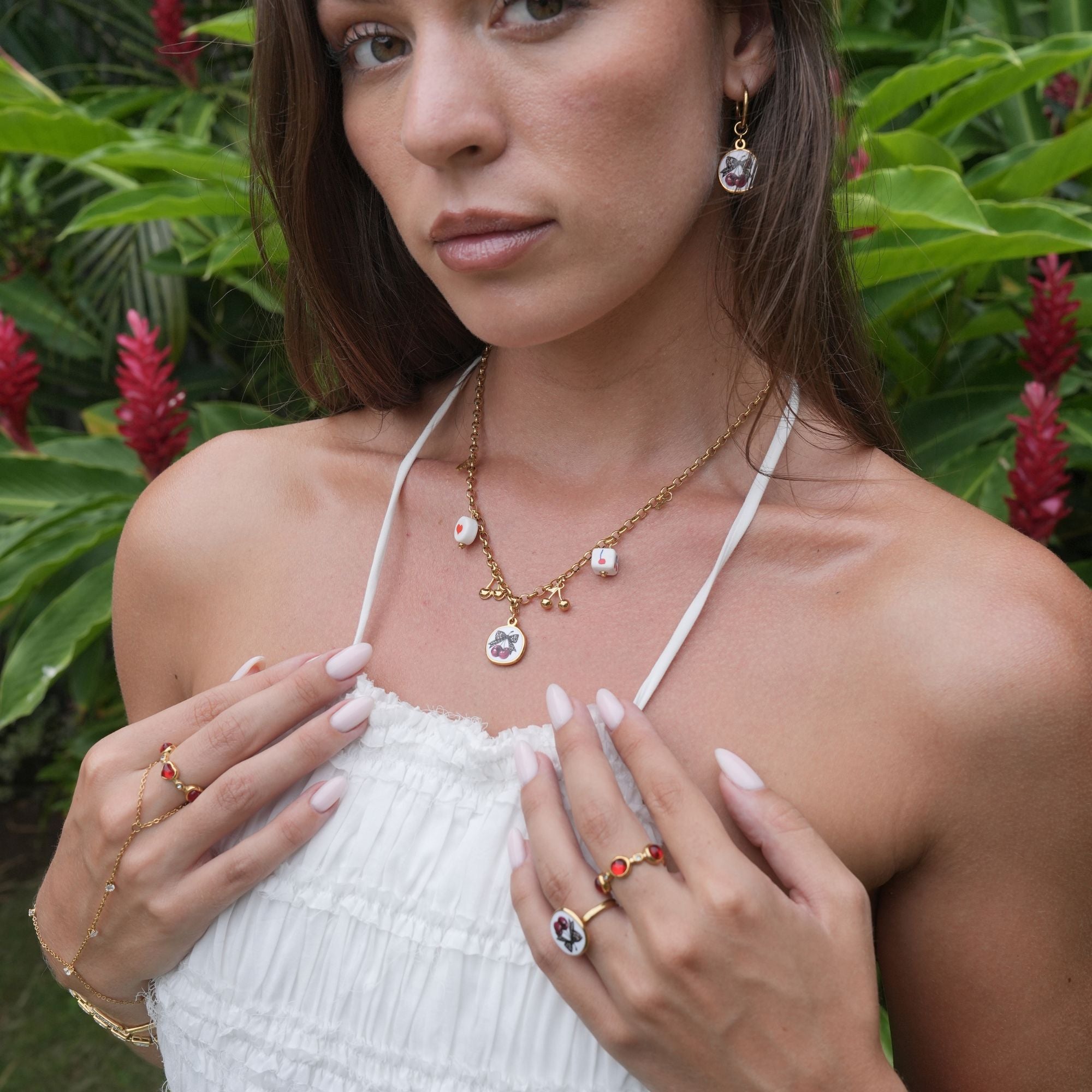 טבעת לב רובי של אסמה | מצופה זהב 18 קראט