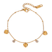 Bracciale con cuore in velluto placcato oro 18K