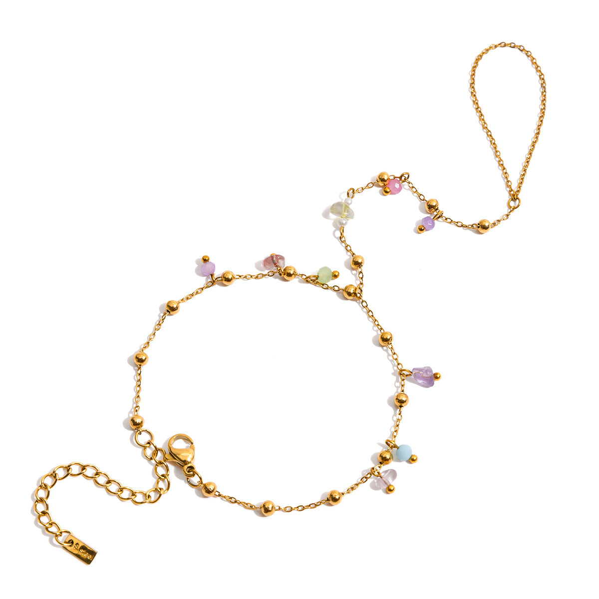 Bracciale ad anello con gemme Isabelle - placcato oro 18 carati