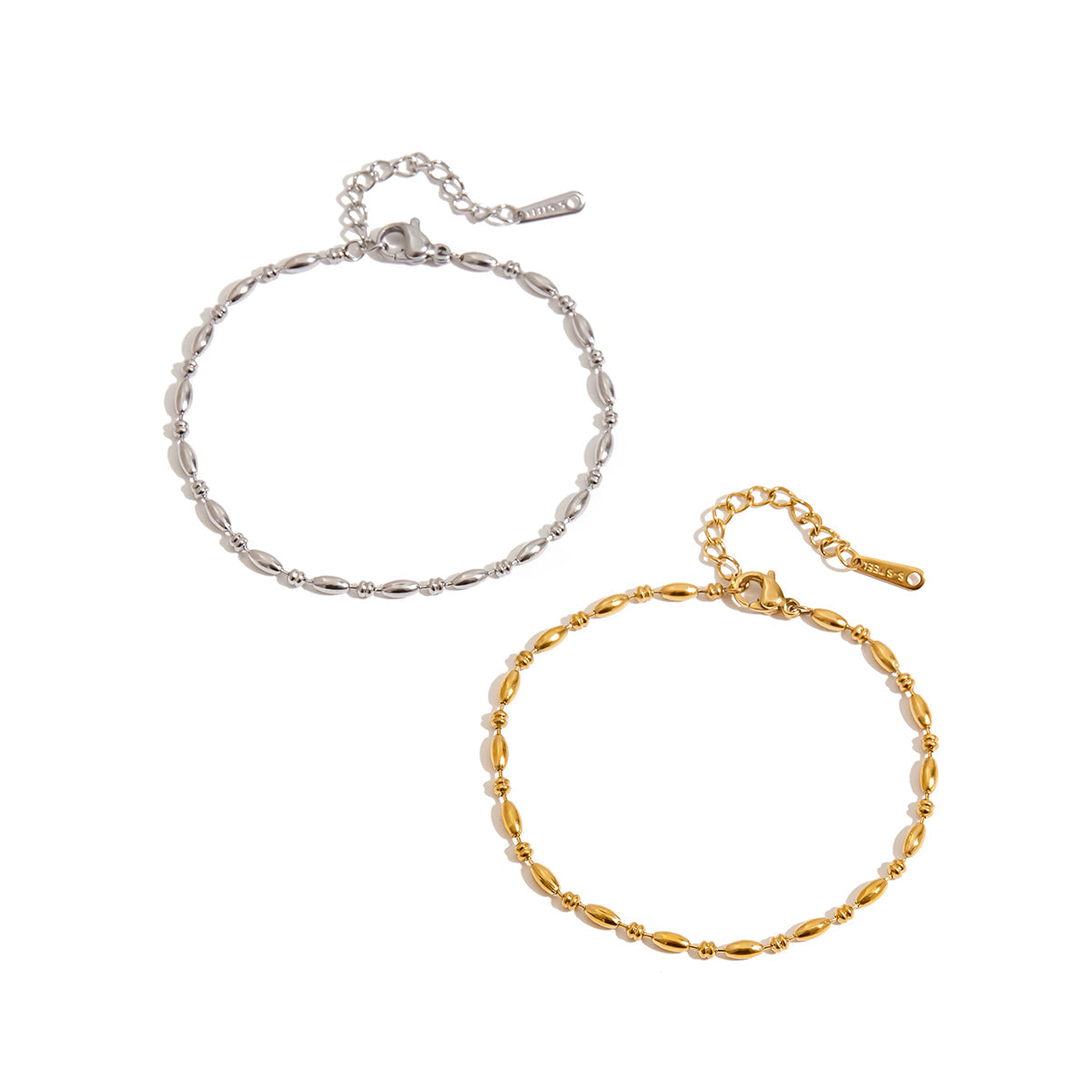 Bracciale Diana con perline | placcato oro 18 carati / argento sterling