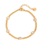 Aristea Edelstenen Ketting Armband | 18K Goud