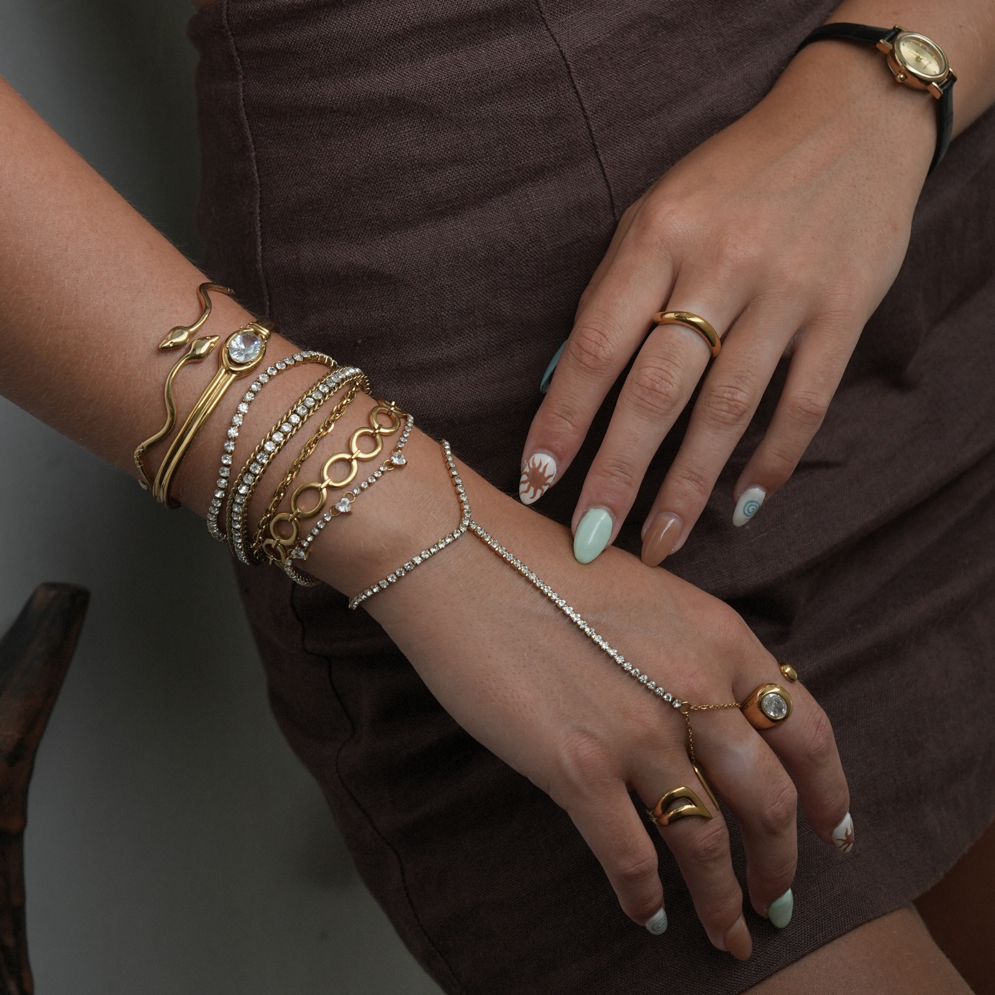 Everlyse kristallringarmband | 18K guldpläterat