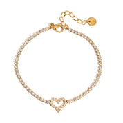 Heartelle Pavéarmband | 18K guldpläterat