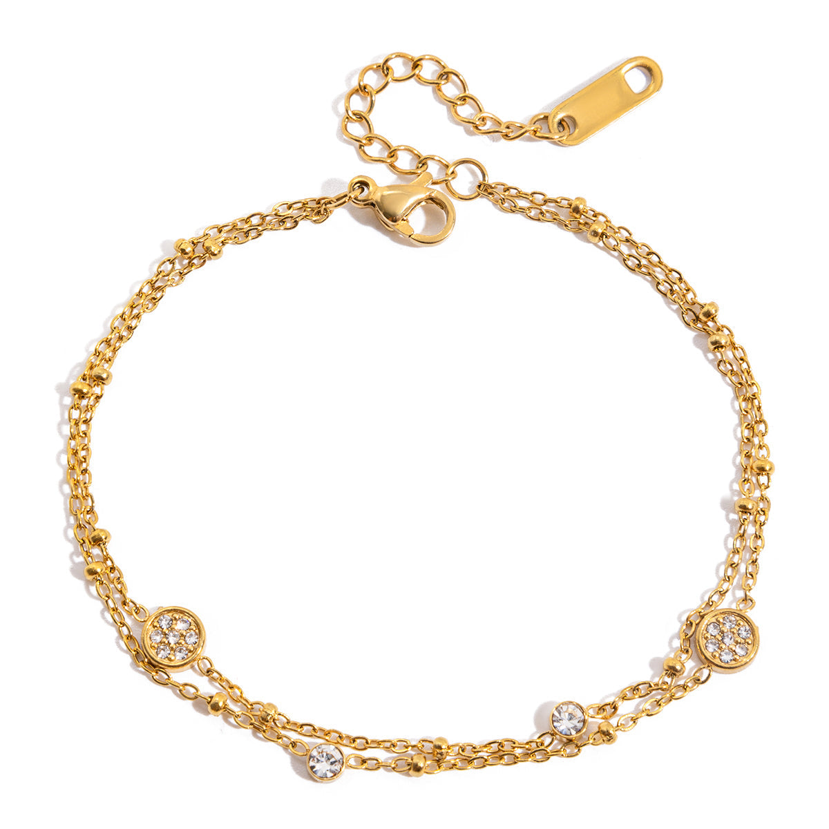 Aurielle Duo Chain Bracelet | 18K Gold-Plated